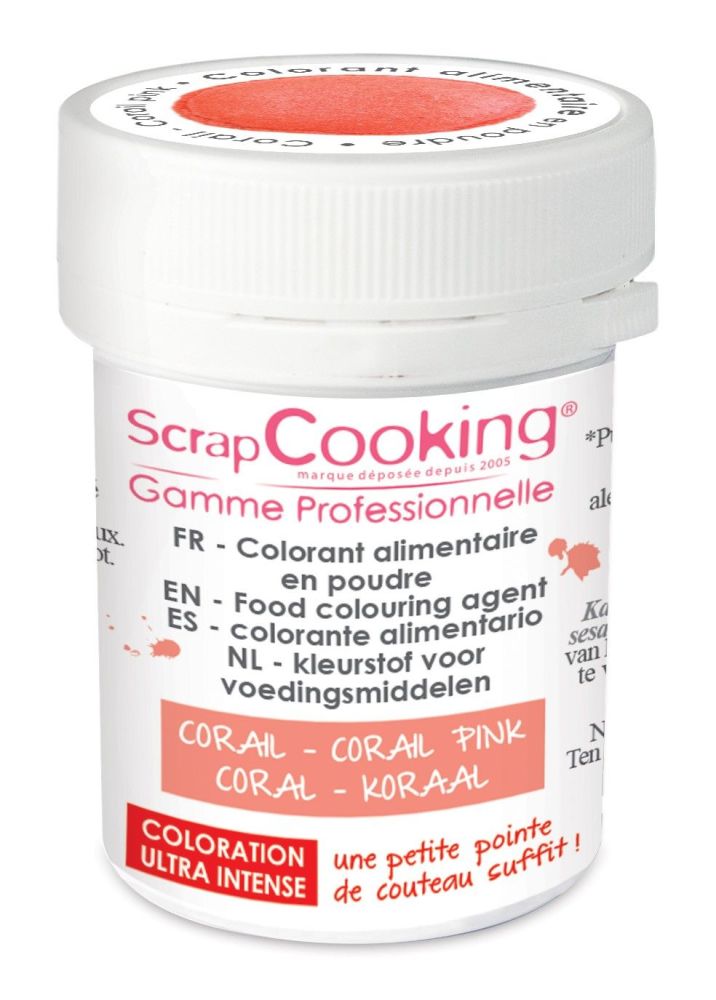 Scrap Cooking: Artificial colouring powder - corail 5g. MOQ 9 Units @ £2.99 per unit 4040