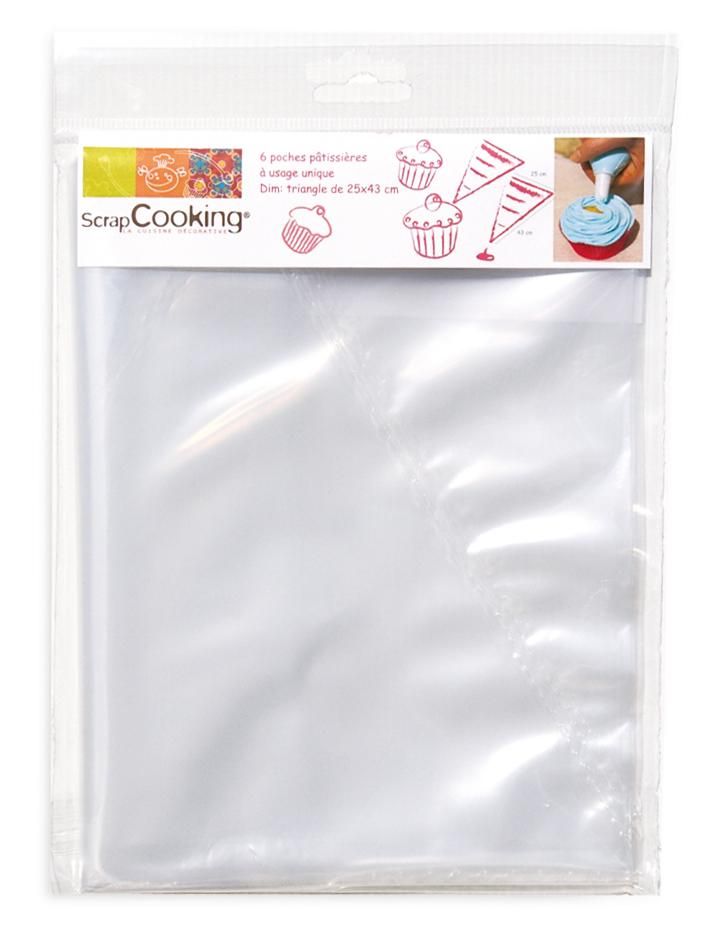 Scrap Cooking: 6 disposable piping bags. MOQ 5 Units @ £3.37 per unit 5014