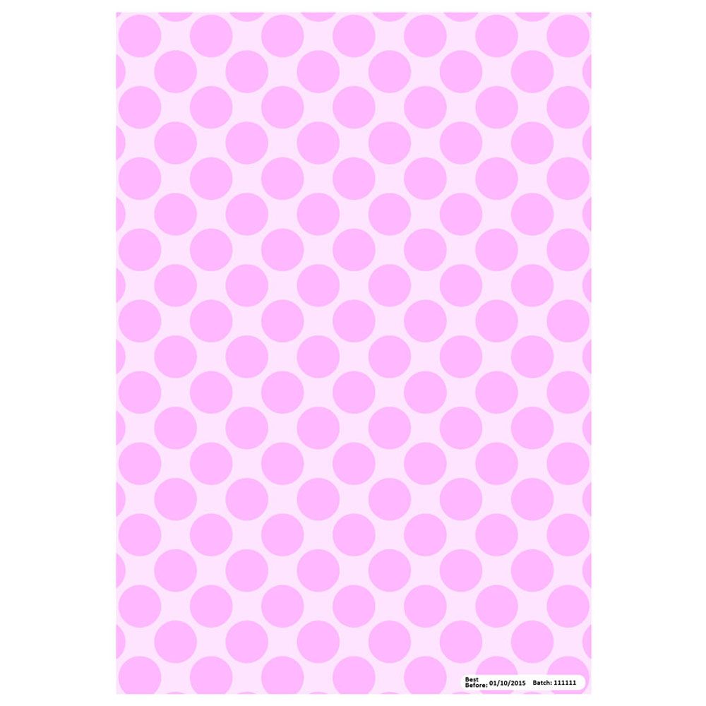 Patterned Paper(A4) - Large Polka Dots - Baby Pink. Pack of 6