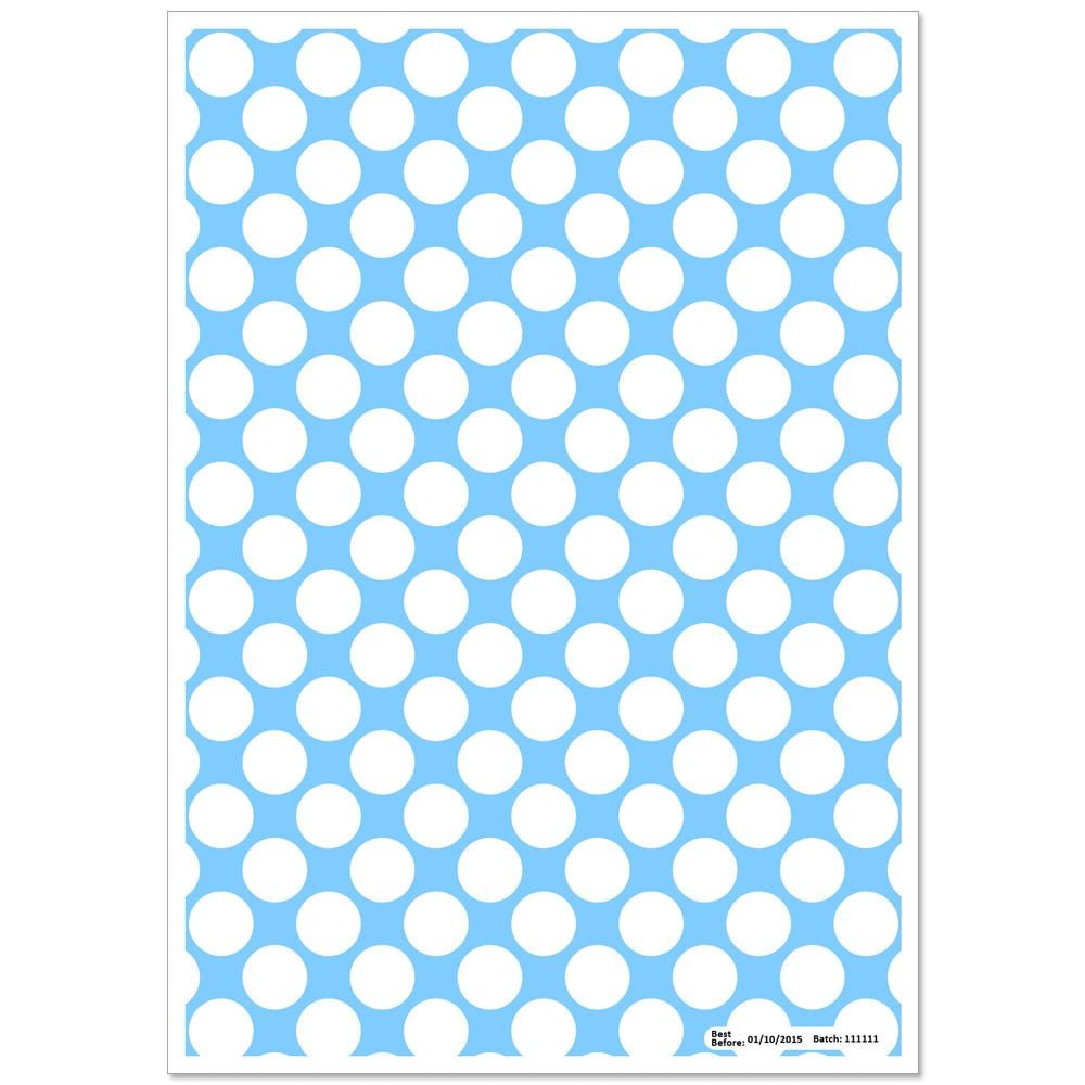 Patterned Paper(A4) - Large White Polka Dots - Blue   Pack of 6