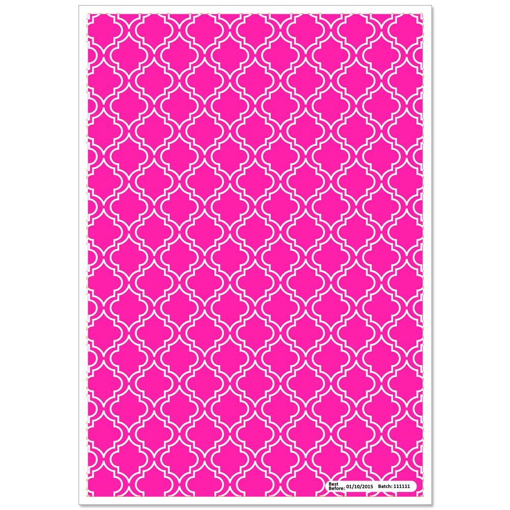 Patterned Paper(A4) - Moroccan - Cerise Pink. Pack of 6