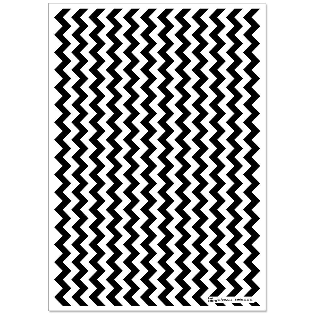 Patterned Paper(A4) - Chevron - Black. Pack of 6.