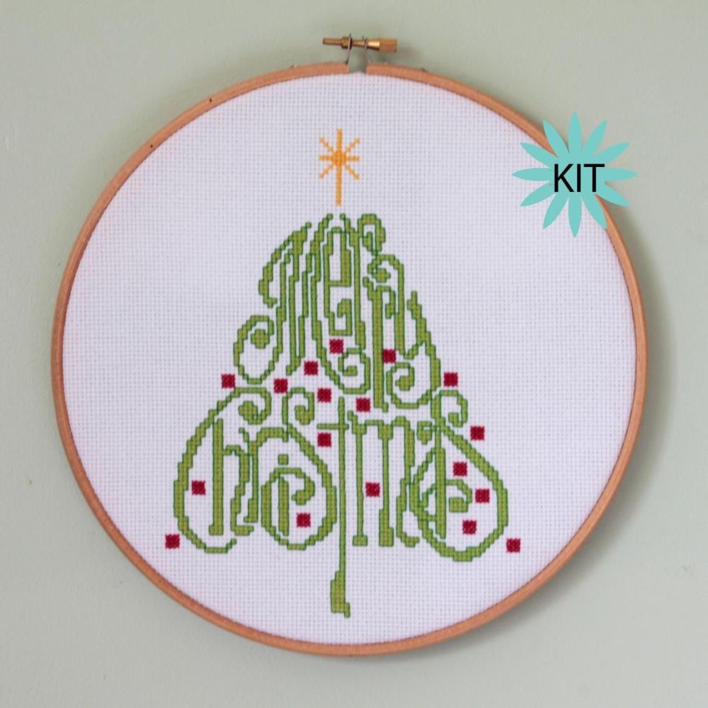 Cinnamon Stitch: Merry Christmas Tree Cross Stitch Kit