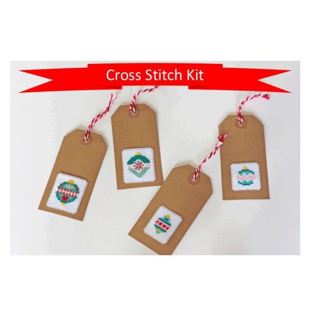 Cinnamon Stitch: Christmas Gift Tags Cross Stitch Kit - Baubles
