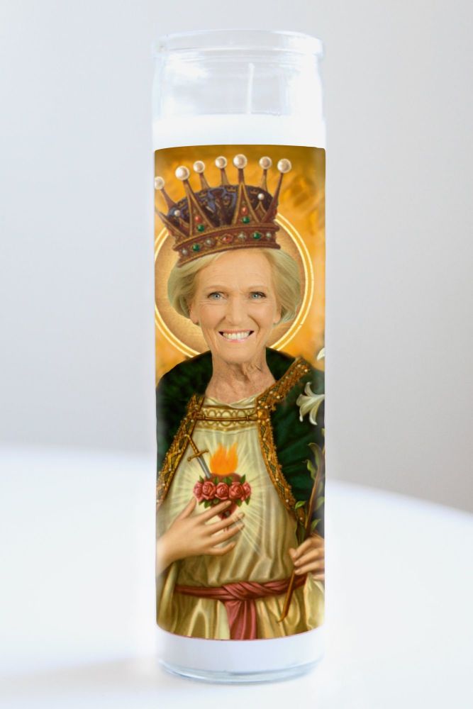 Celebrity Prayer Candle: MARY BERRY (THE GREAT BRITISH BAKE OFF)
