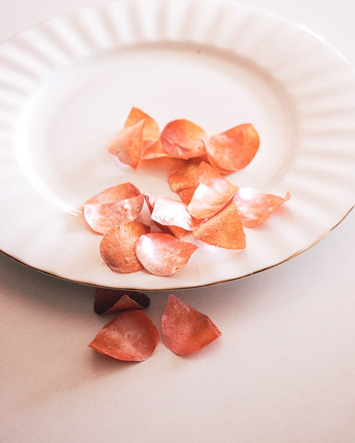 Sweet and Edible Rose Petals: Orange and White. No.3
