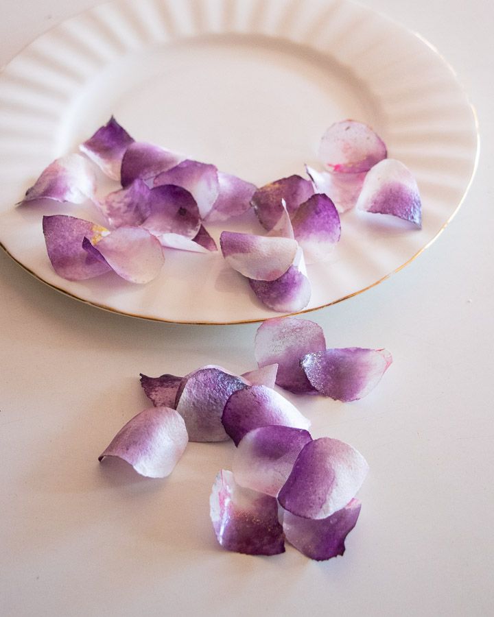 Sweet and Edible Rose Petals: Puple and White. No.7