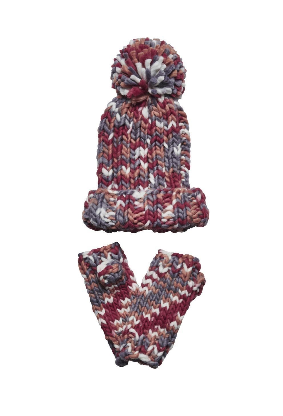 San Diego Hat Company: Women's multi yarn ponytail beanie and fingerless gl