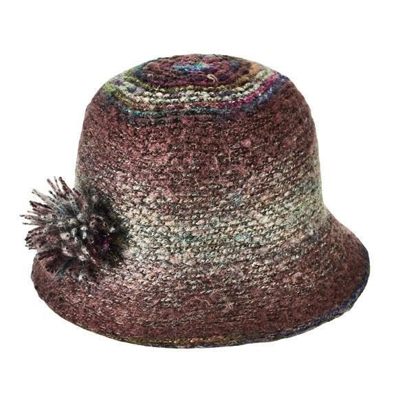 San Diego Hat Company: Women's knit cloche with yarn pom trim