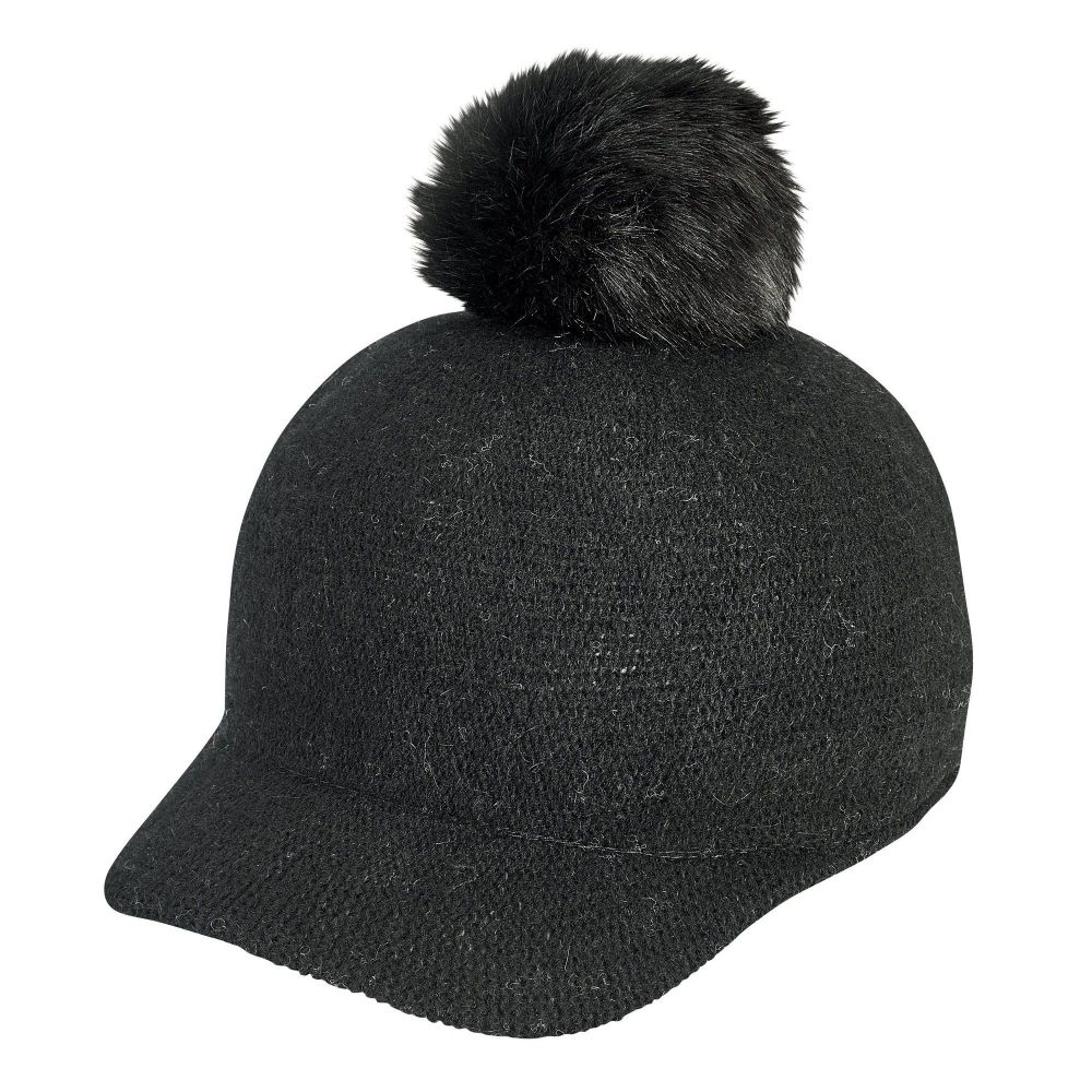 San Diego Hat Company: Women's molded knit short brim cap with faux fur pom