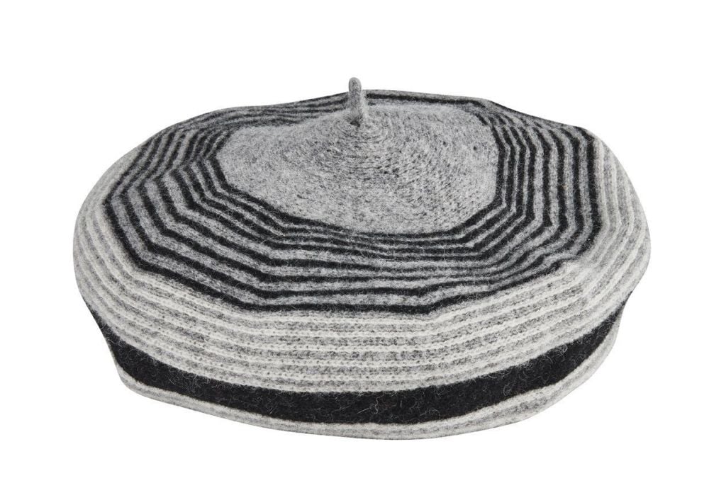 San Diego Hat Company: Women's striped pattern knit beret