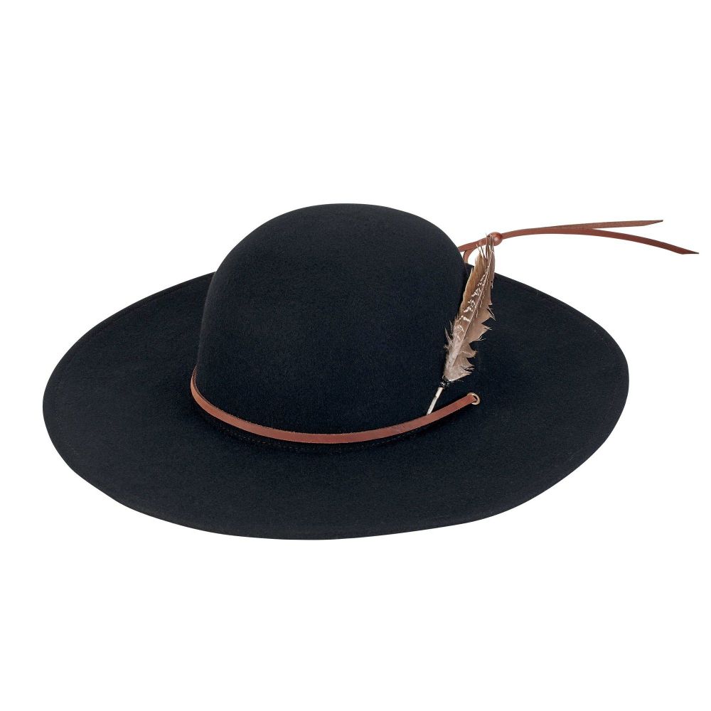 San Diego HC: MENS WOOL FELT W/ FEATHER WIDE BRIM HAT