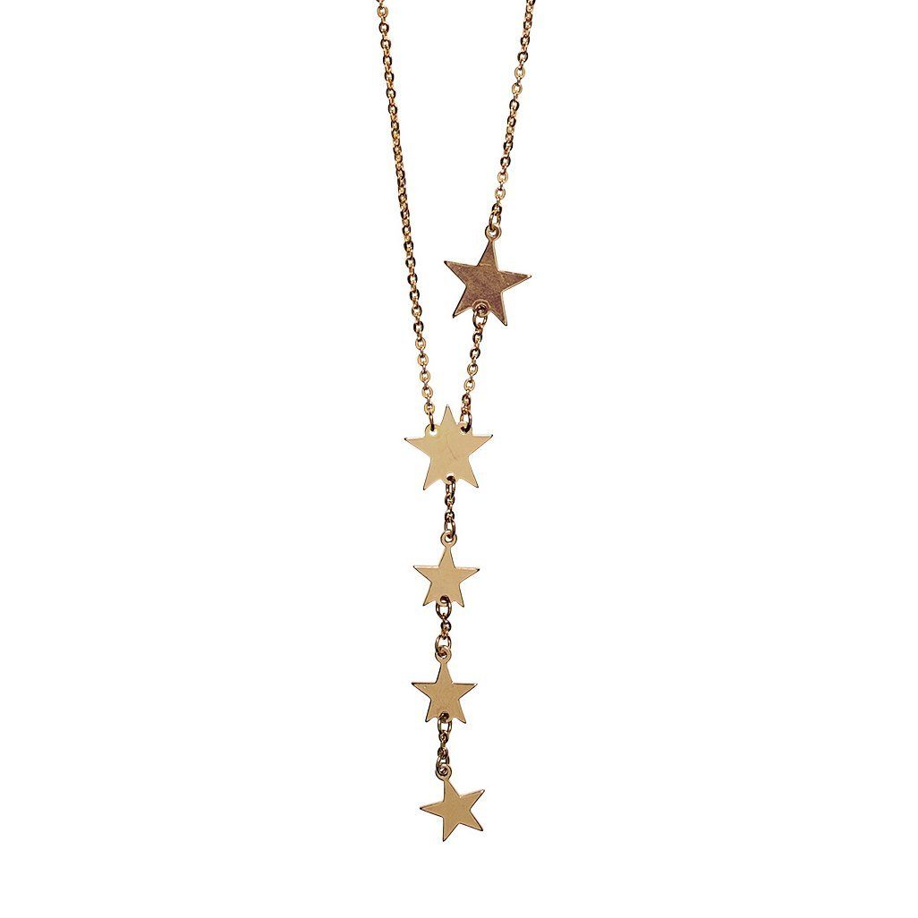 Women's dainty lariat chain with stars