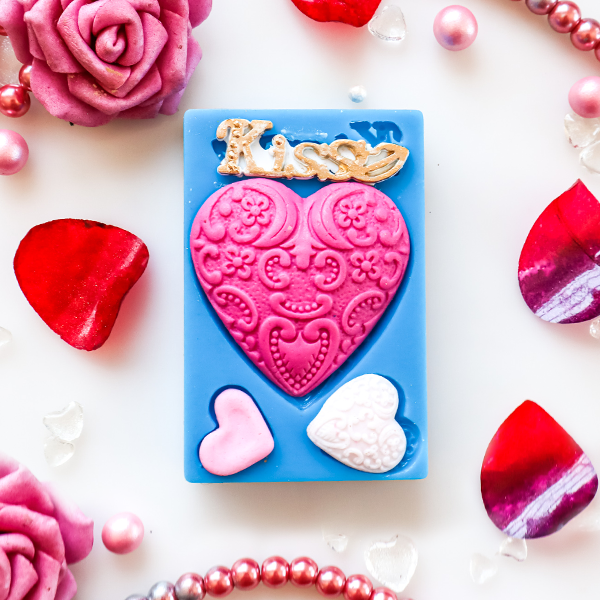 Crystal Candy Valentines Silicon Mould: Kiss