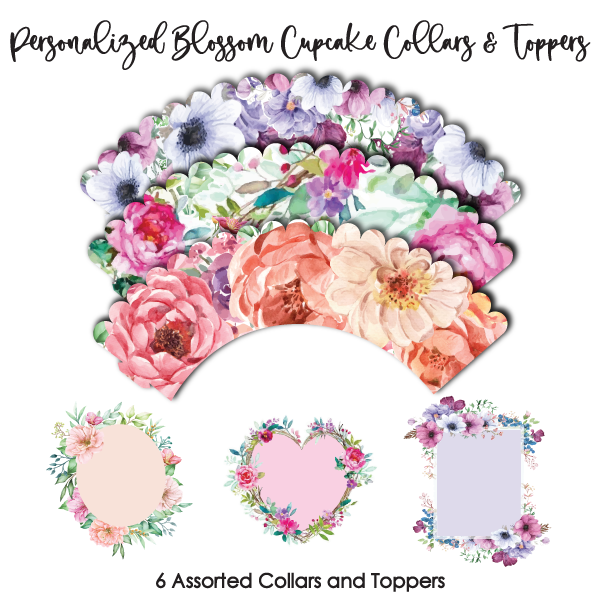 Crystal Candy Cupcake Collars and Toppers - Blooms to Personalise 