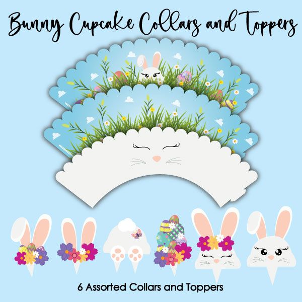 Crystal Candy Cupcake Collars and Toppers - Easter Cupcake Collars and Toppers