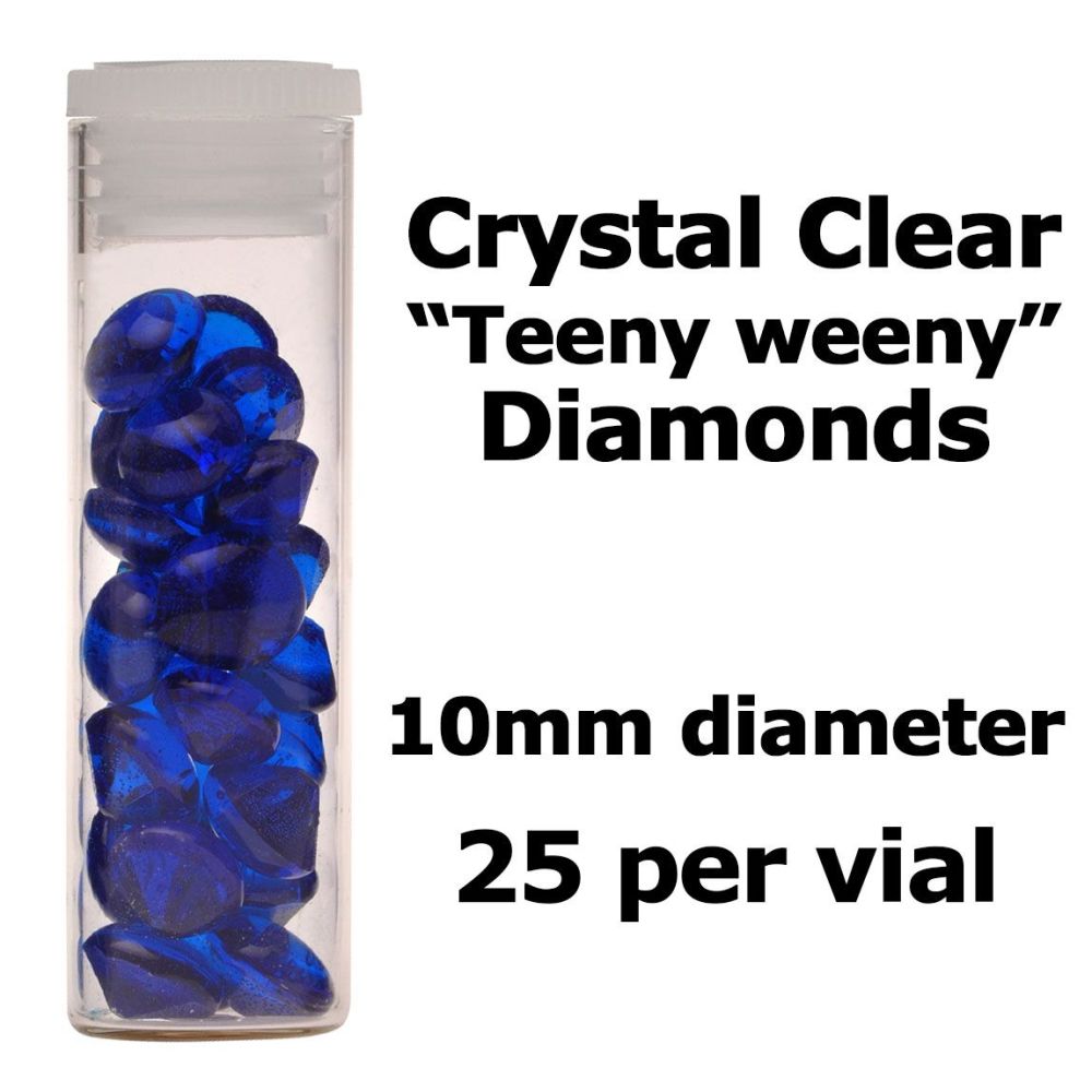 Crystal Candy Edible Isomalt Diamonds - 10mm. Sapphire