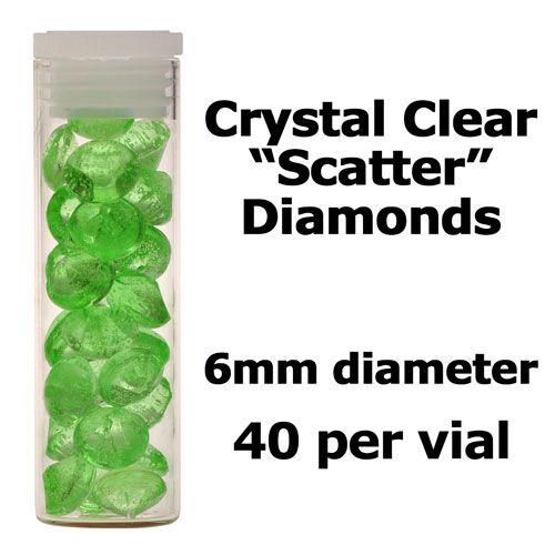 Crystal Candy Edible Isomalt Diamonds - 6mm. Apple Green