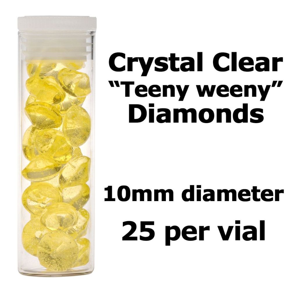 Crystal Candy Edible Isomalt Diamonds - 10mm. Yellow