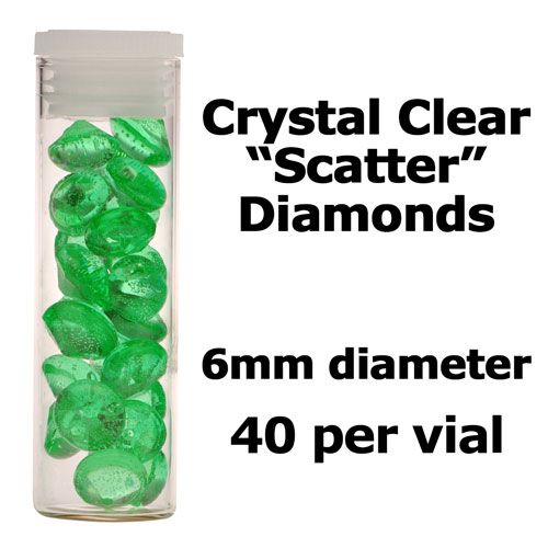 Crystal Candy Edible Isomalt Diamonds - 6mm. Marina Green