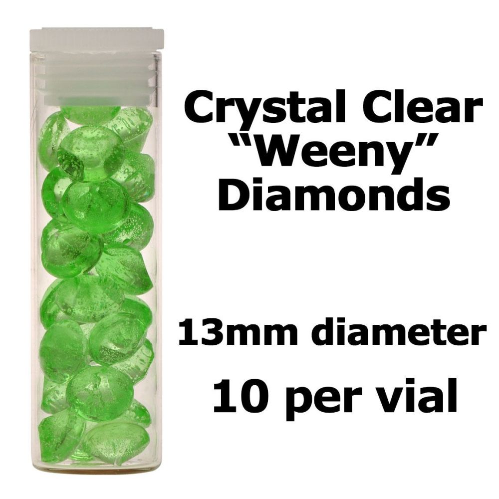 Crystal Candy Edible Isomalt Diamonds - 13mm. Apple Green