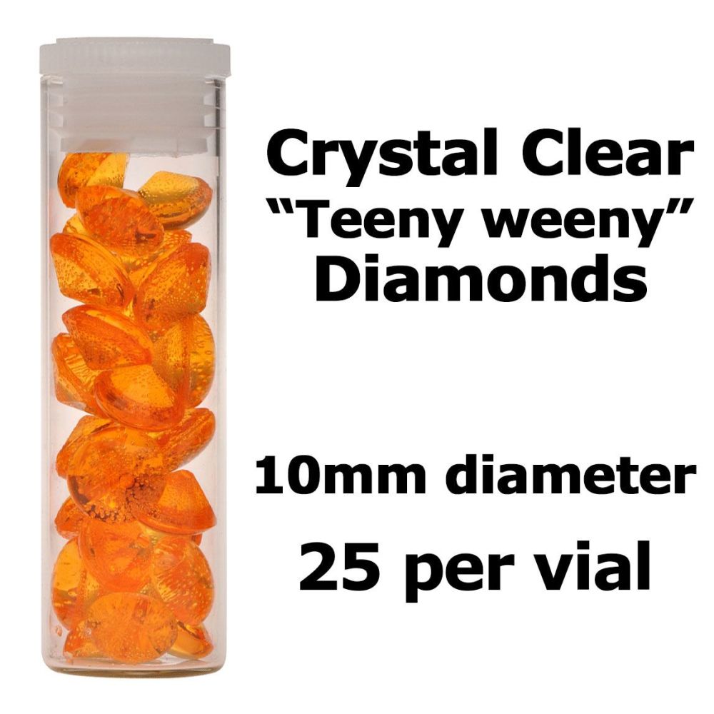 Crystal Candy Edible Isomalt Diamonds - 10mm. Orange