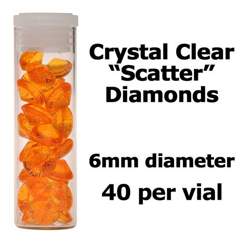 Crystal Candy Edible Isomalt Diamonds - 6mm. Orange