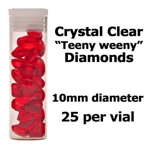 Crystal Candy Edible Isomalt Diamonds - 10mm. Ruby