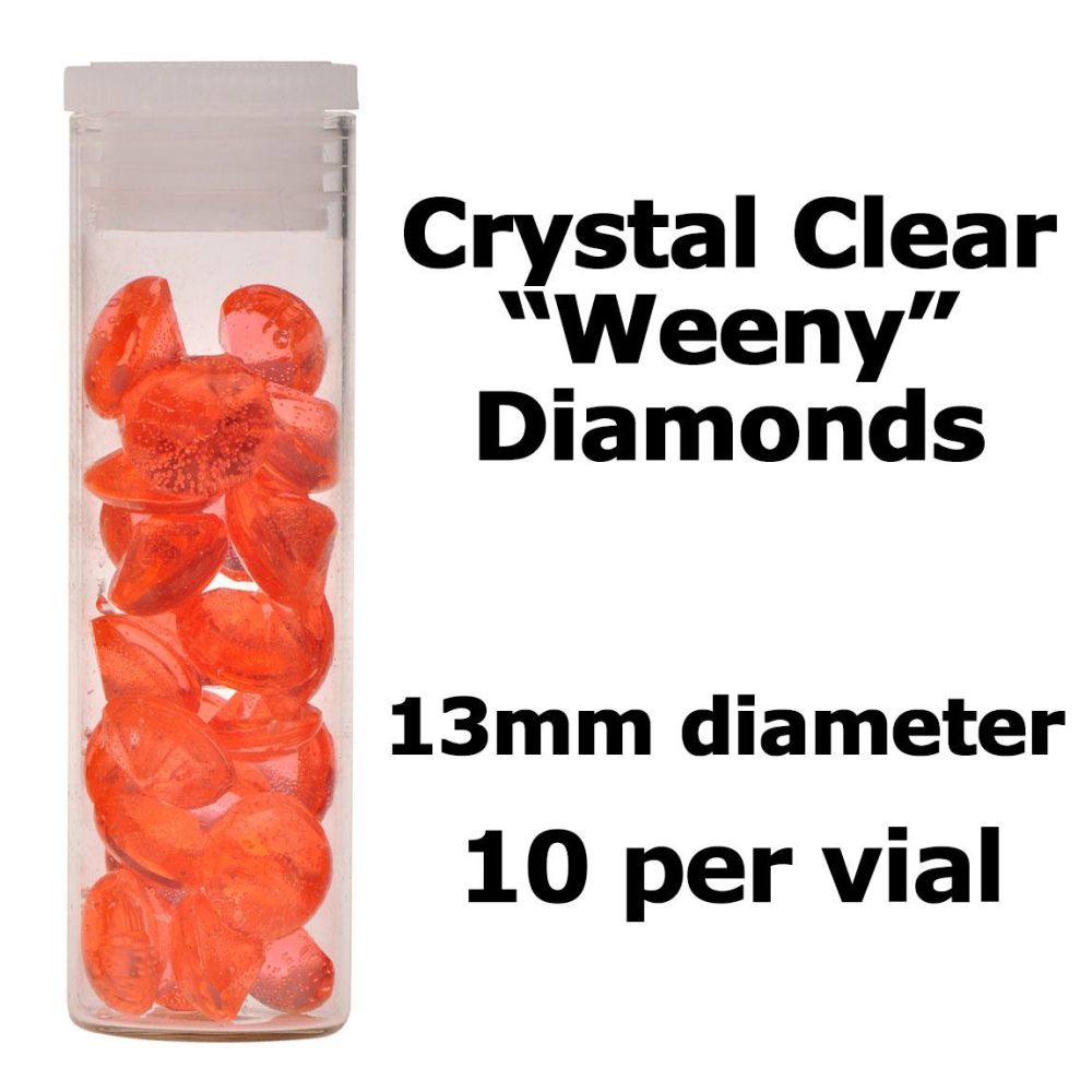 Crystal Candy Edible Isomalt Diamonds - 13mm. Coral