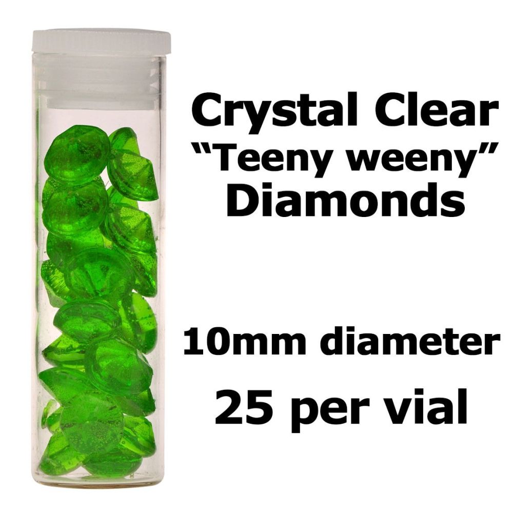 Crystal Candy Edible Isomalt Diamonds - 10mm. Emerald Green