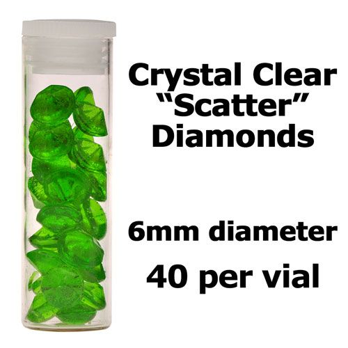 Crystal Candy Edible Isomalt Diamonds - 6mm. Emerald