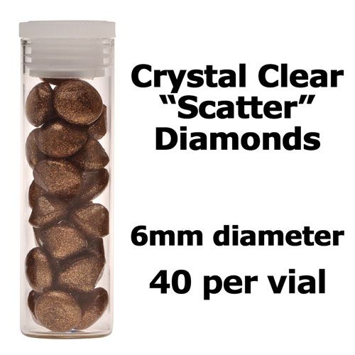 Crystal Candy Edible Isomalt Diamonds - 6mm. Gold
