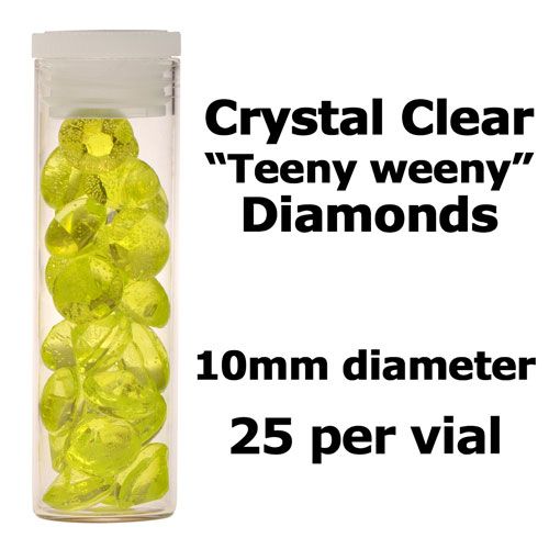 Crystal Candy Edible Isomalt Diamonds - 10mm. Lime