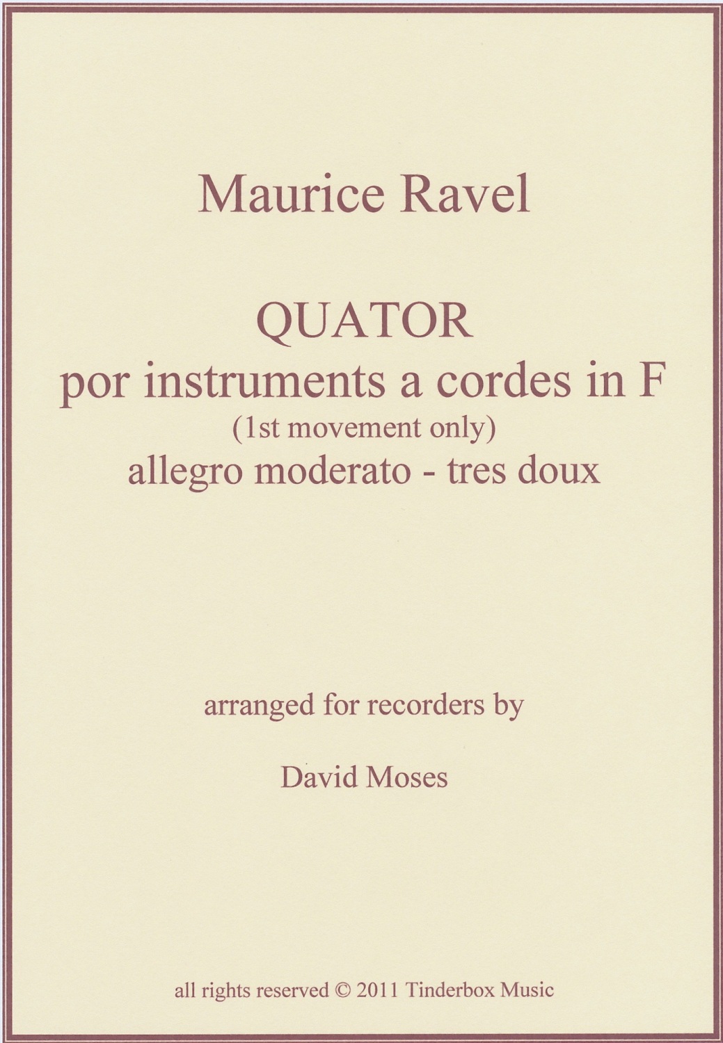 Ravel String Quartet in F (1st mvt.)