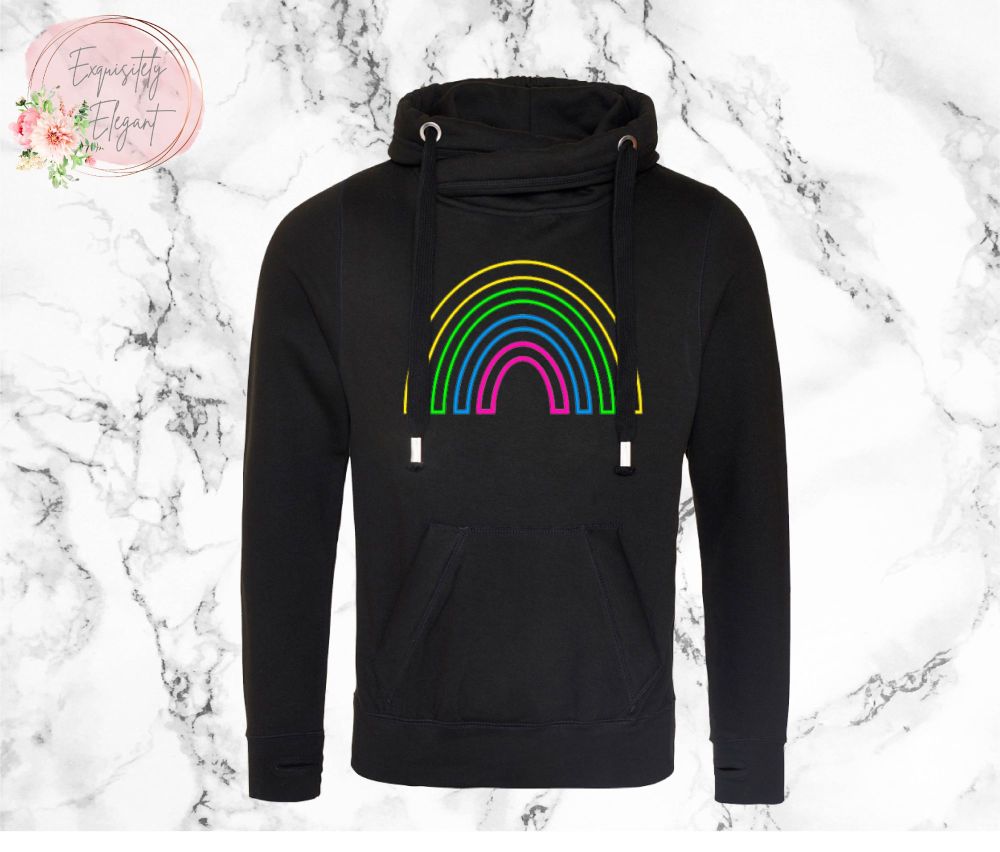 Neon Rainbow Crossneck Hoodie