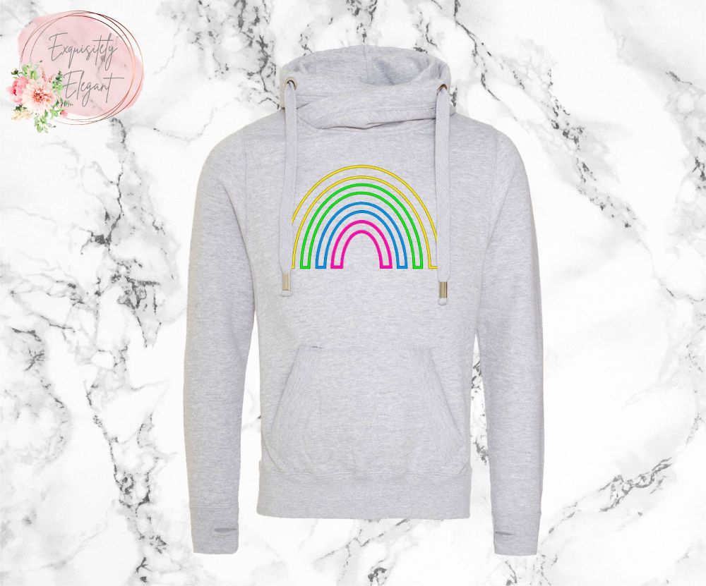Neon Rainbow Crossneck Hoodie