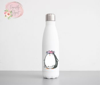 Floral Penguin Double Wall Bottle