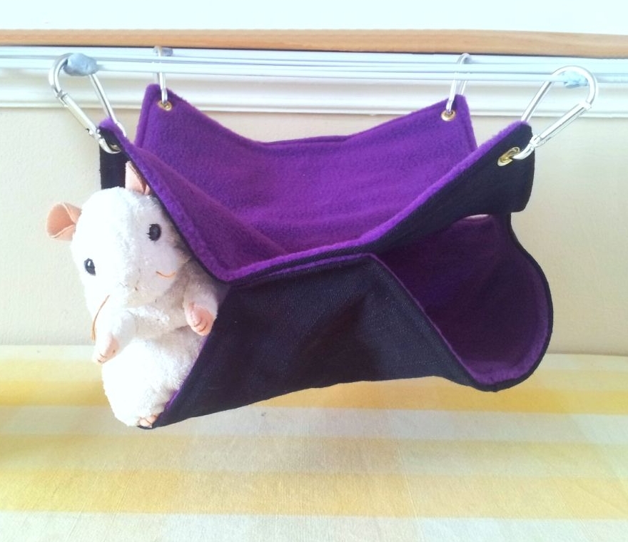 Black Denim and Purple Fleece Double Hammock