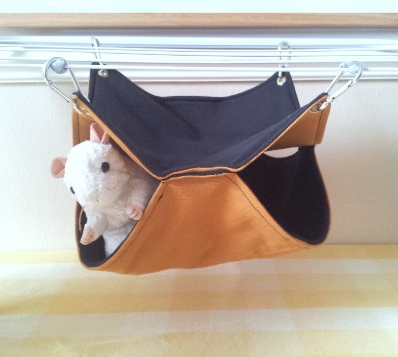 Brown Denim and Black Fleece Double Hammock