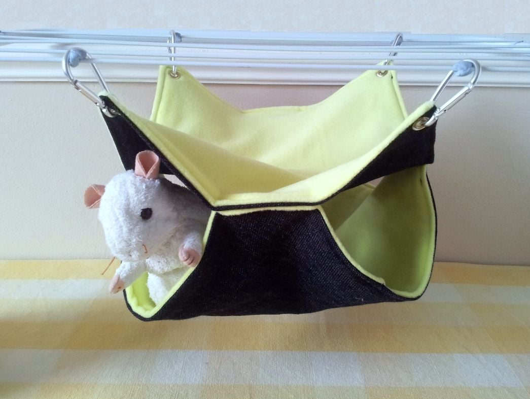 Black Denim and Yellow Fleece Double Hammock