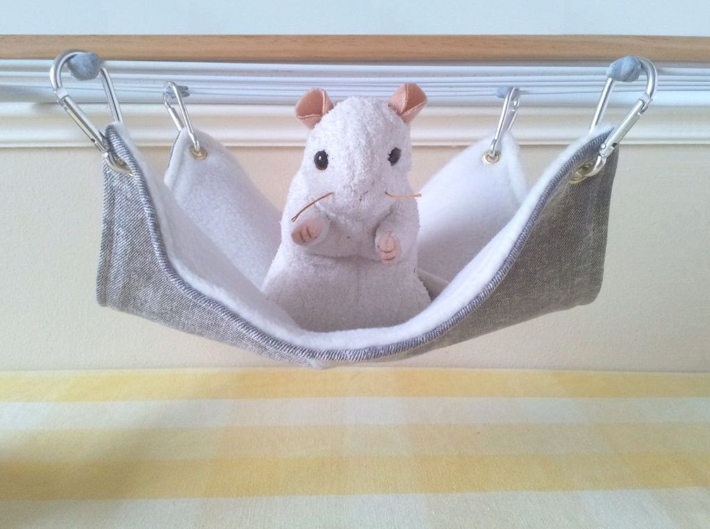 Speckled Grey Denim and White Fleece Hammock - 9 x 9 inch
