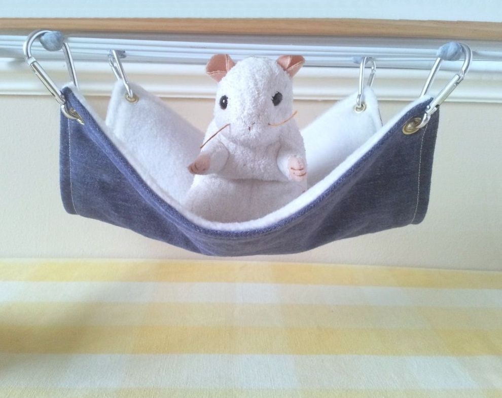 Blue Denim and White Fleece Hammock - 9 x 9 inch