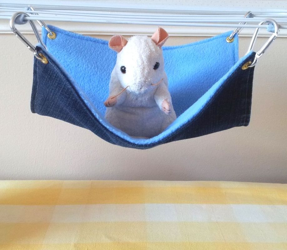 Blue Denim and Light Blue Fleece Hammock - 10 x 10 inch