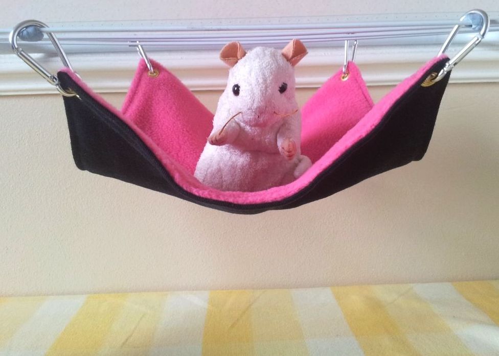 Black Denim and Pink Fleece Hammock - 10 x 10 inch