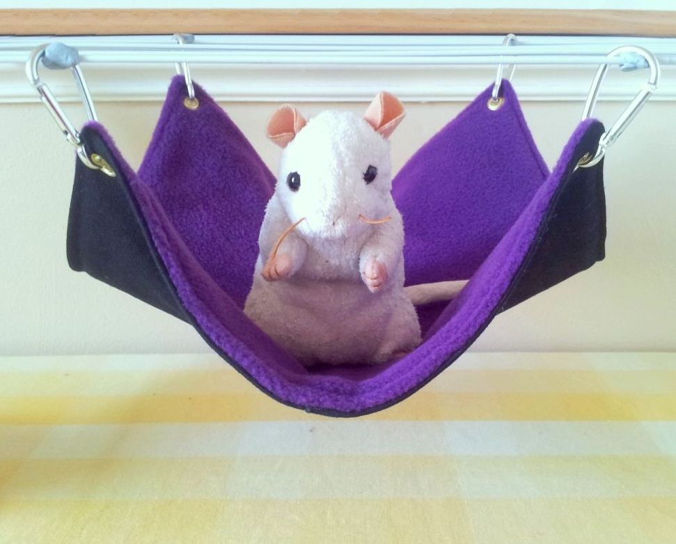 Black Denim and Purple Fleece Hammock - 11 x 11 inch