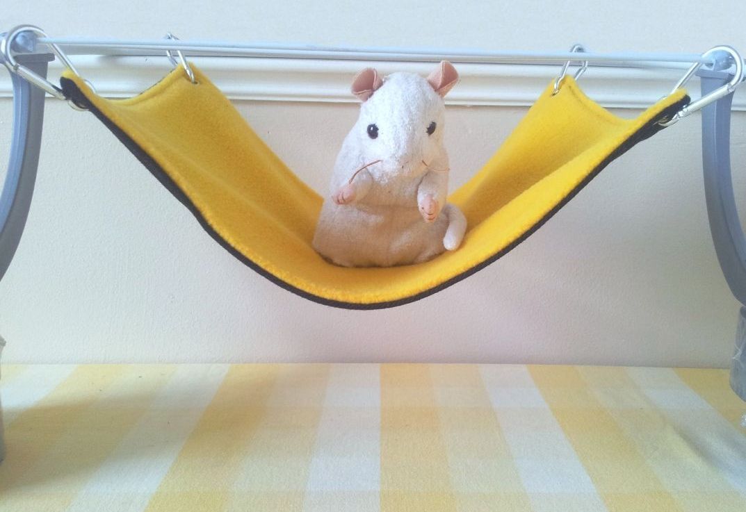 Black Denim and Yellow Fleece Long Hammock - 8 x 14 inch