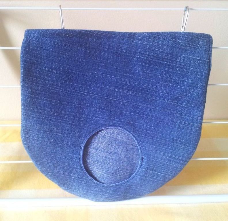 Denim with Blue Lining Round Opening Hay Bag