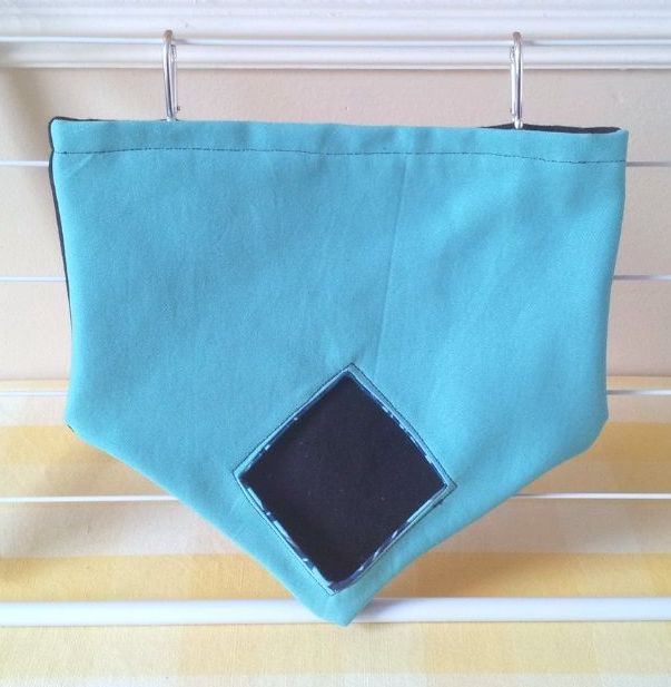 Mint and Dark Blue Denim Diamond Opening Hay Bag