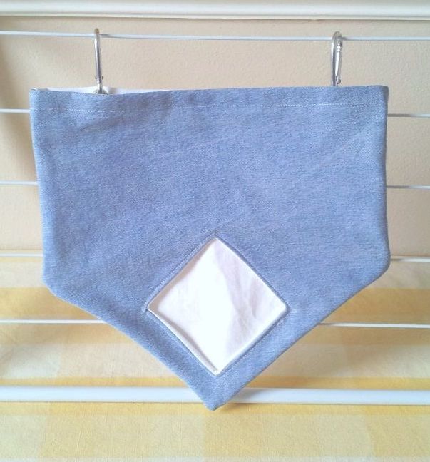 Light Blue and White Denim Diamond Opening Hay Bag