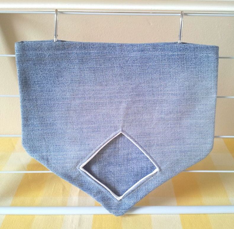 Denim with White Lining Diamond Opening Hay Bag